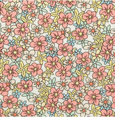 韓國製造的柔和花卉圖案布料,半碼 DTP